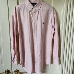 Ralph Lauren Pink And White Striped Dress Shirt